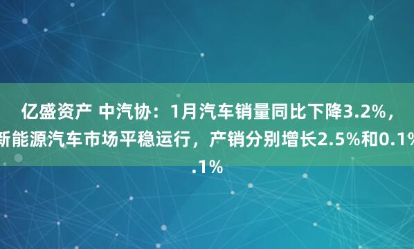 亿盛资产 中汽协：1月汽车销量同比下降3.2%，新能源汽车市场平稳运行，产销分别增长2.5%和0.1%